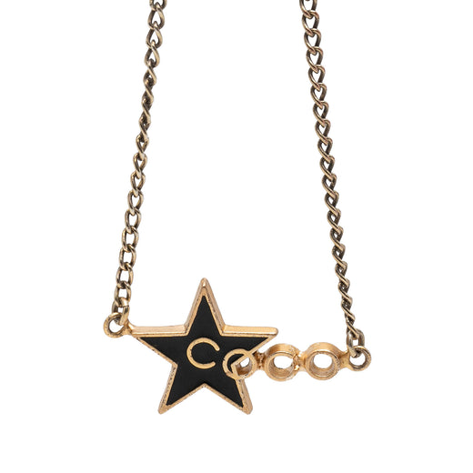 CC Gold Plated Enamel Coco Star Pendant Necklace - Image 1