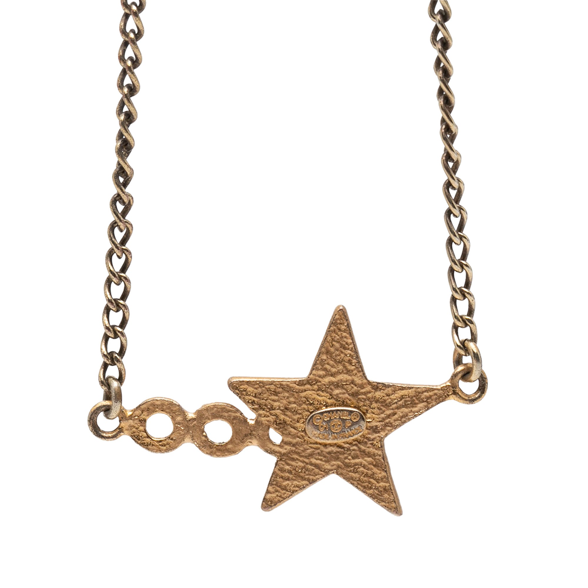 CC Gold Plated Enamel Coco Star Pendant Necklace - Image 2