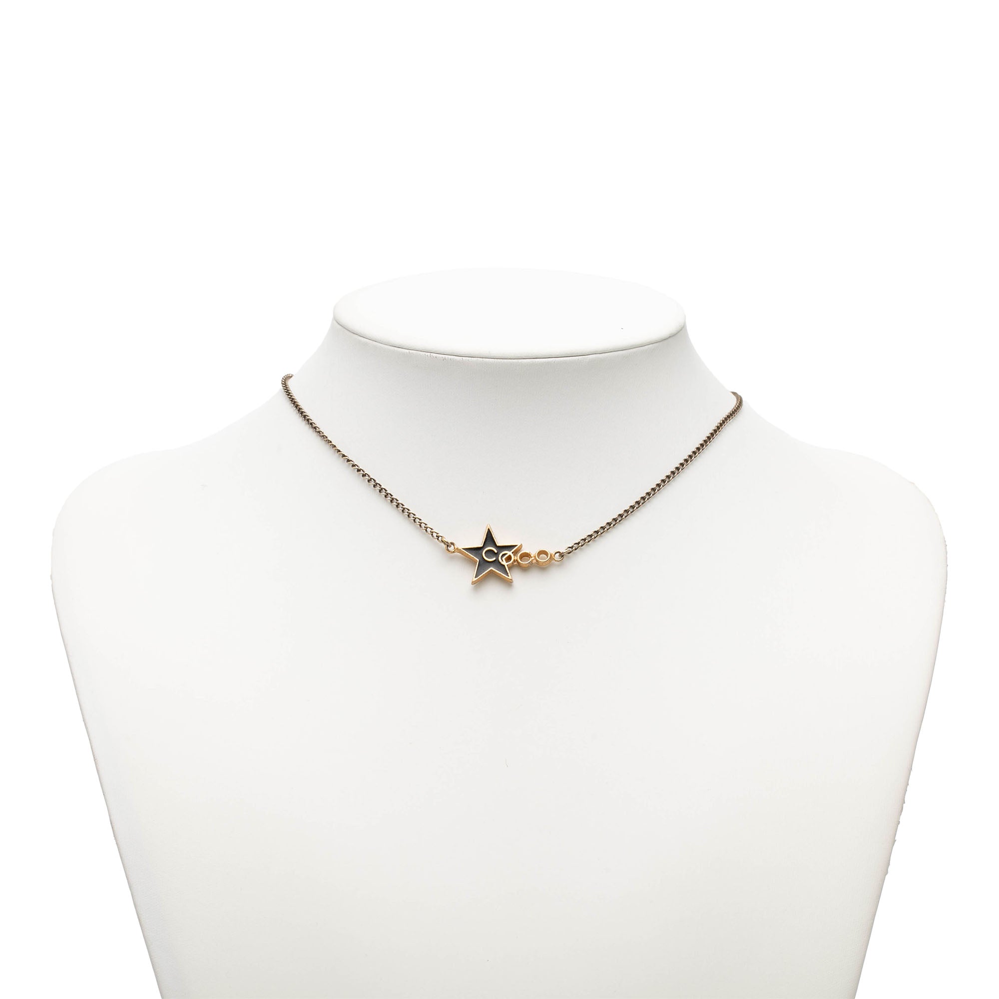 CC Gold Plated Enamel Coco Star Pendant Necklace - Image 5