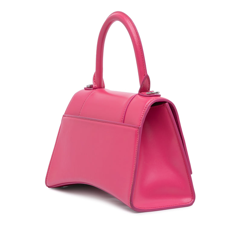 Small Shiny Box Calfskin Hourglass Satchel - Image 2