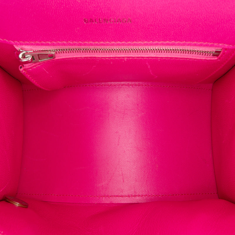 Small Shiny Box Calfskin Hourglass Satchel - Image 4
