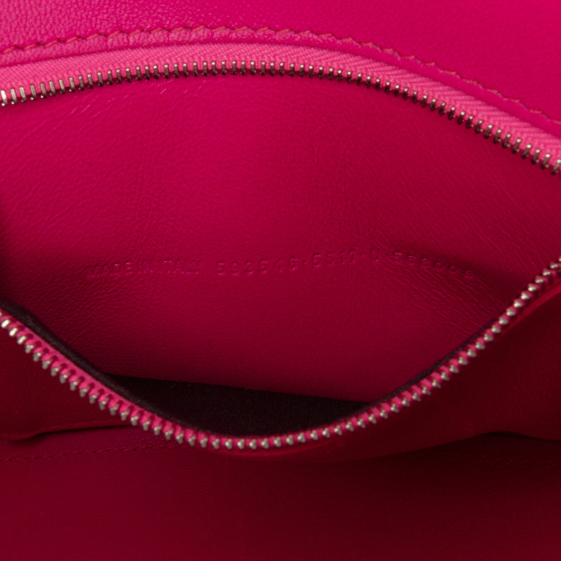 Small Shiny Box Calfskin Hourglass Satchel - Image 6