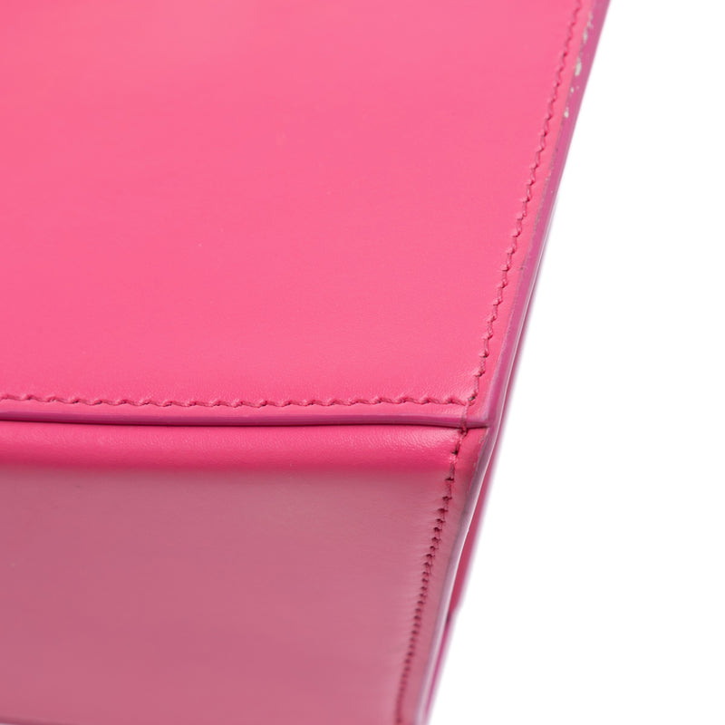 Small Shiny Box Calfskin Hourglass Satchel - Image 8
