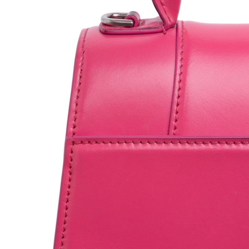 Small Shiny Box Calfskin Hourglass Satchel - Image 9