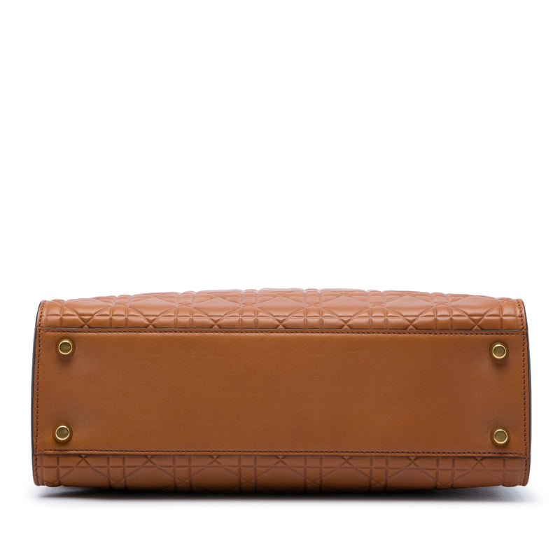 Large Ultra Matte Calfskin Cannage Embossed Lady Dior - Image 3