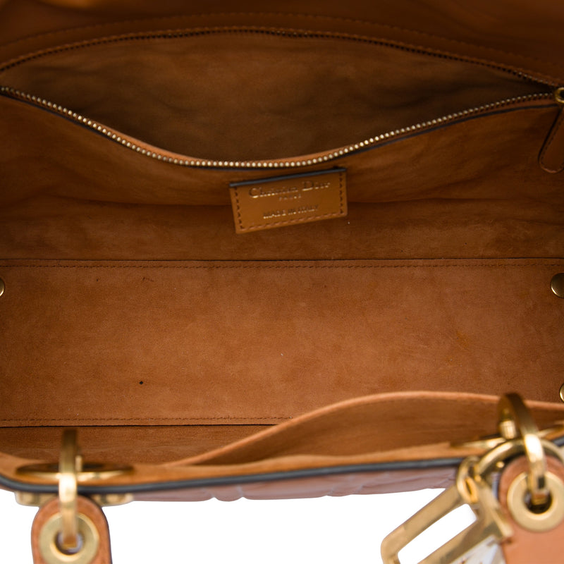 Large Ultra Matte Calfskin Cannage Embossed Lady Dior - Image 4