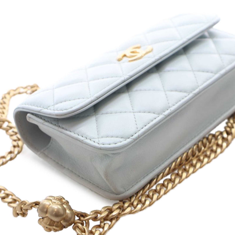 Mini CC Lambskin Camellia Crush Clutch With Chain - Image 11