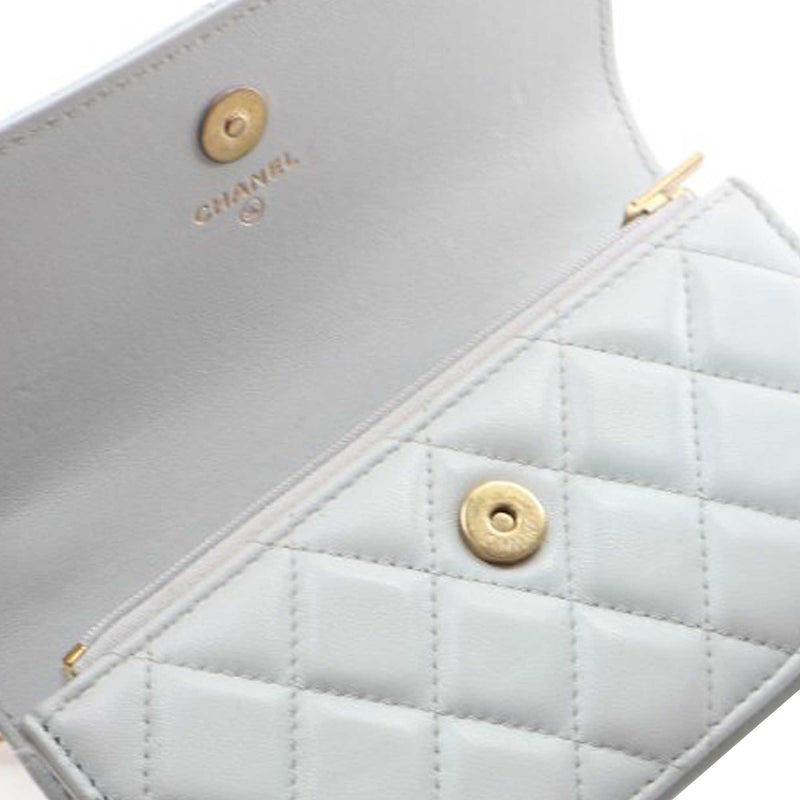 Mini CC Lambskin Camellia Crush Clutch With Chain - Image 13