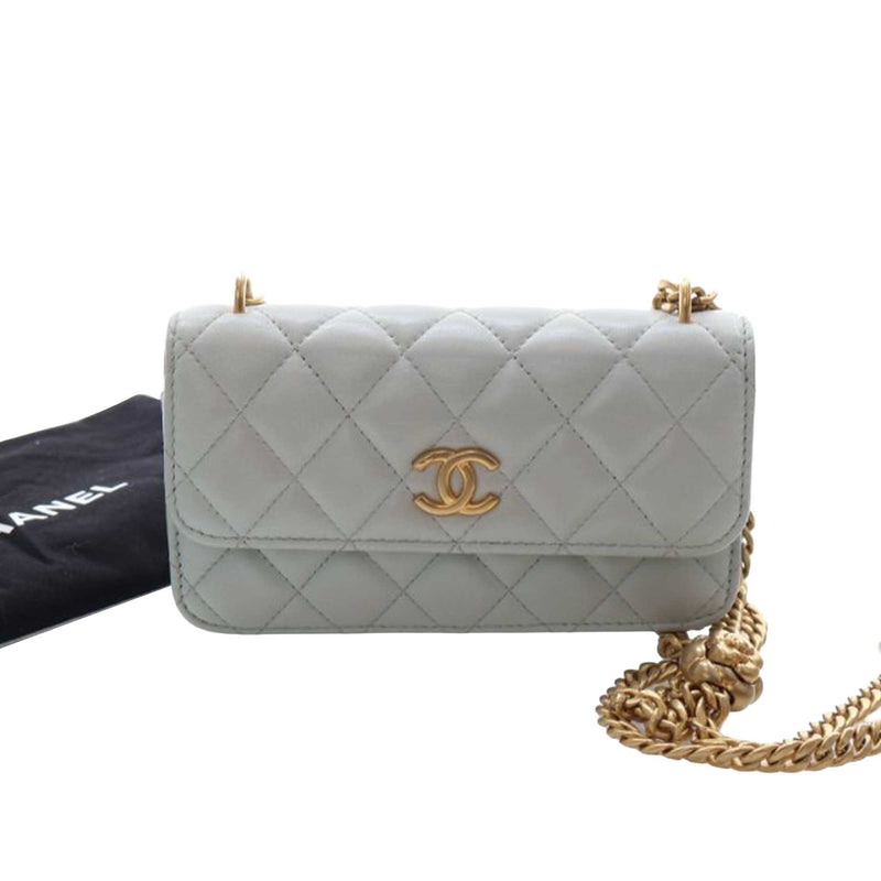 Mini CC Lambskin Camellia Crush Clutch With Chain - Image 15
