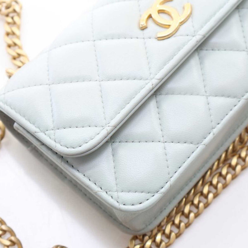 Mini CC Lambskin Camellia Crush Clutch With Chain - Image 9