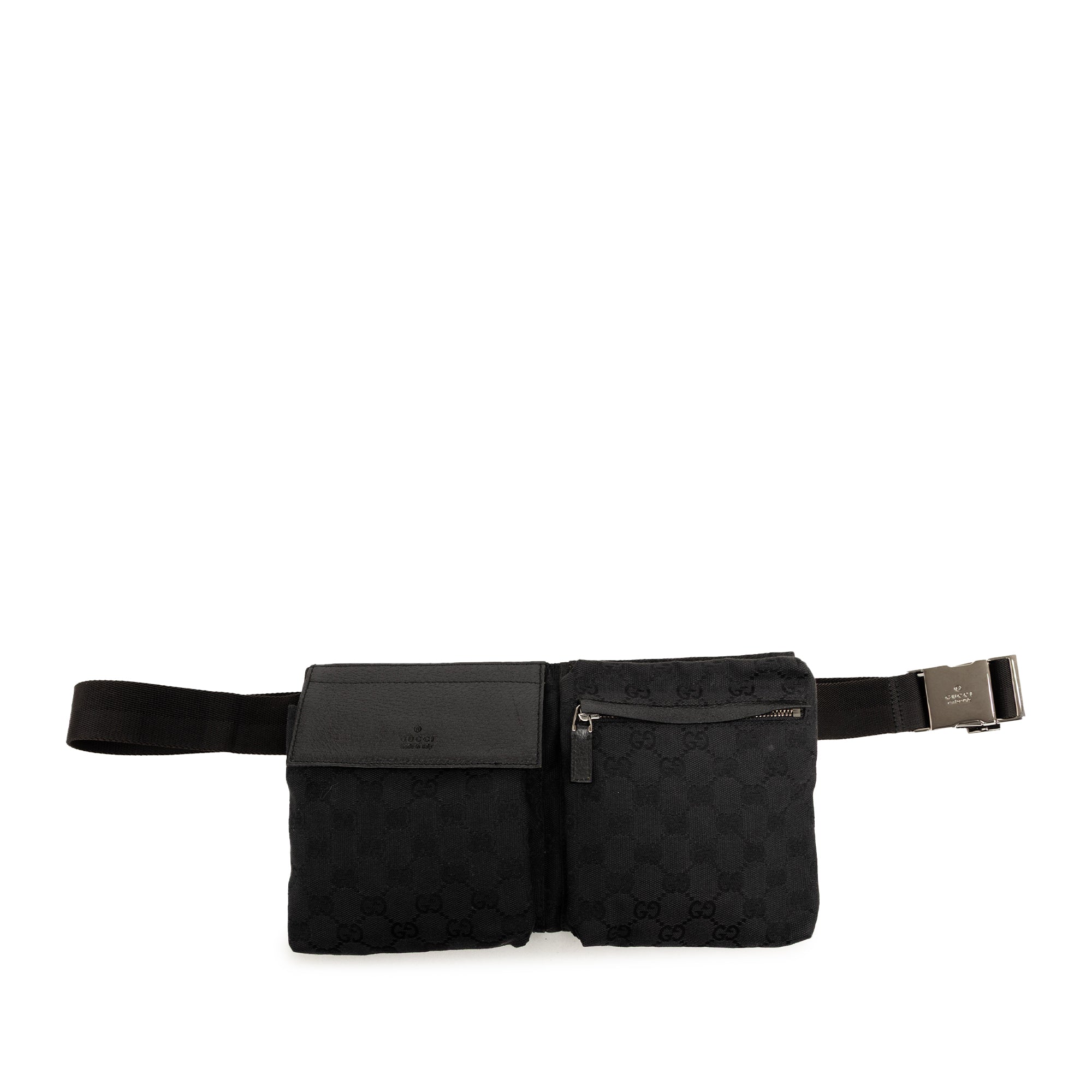 GG Canvas Double Pocket Belt Bag - Image 1