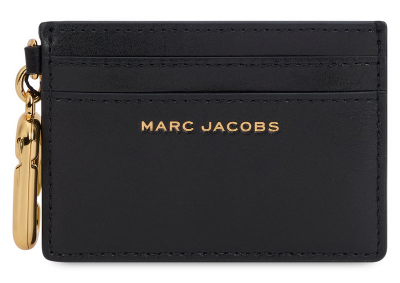 Marc Jacobs Calfskin With Charm Card Case — Black Wallets & Purses