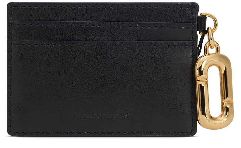 Marc Jacobs Calfskin With Charm Card Case — Black Wallets & Purses