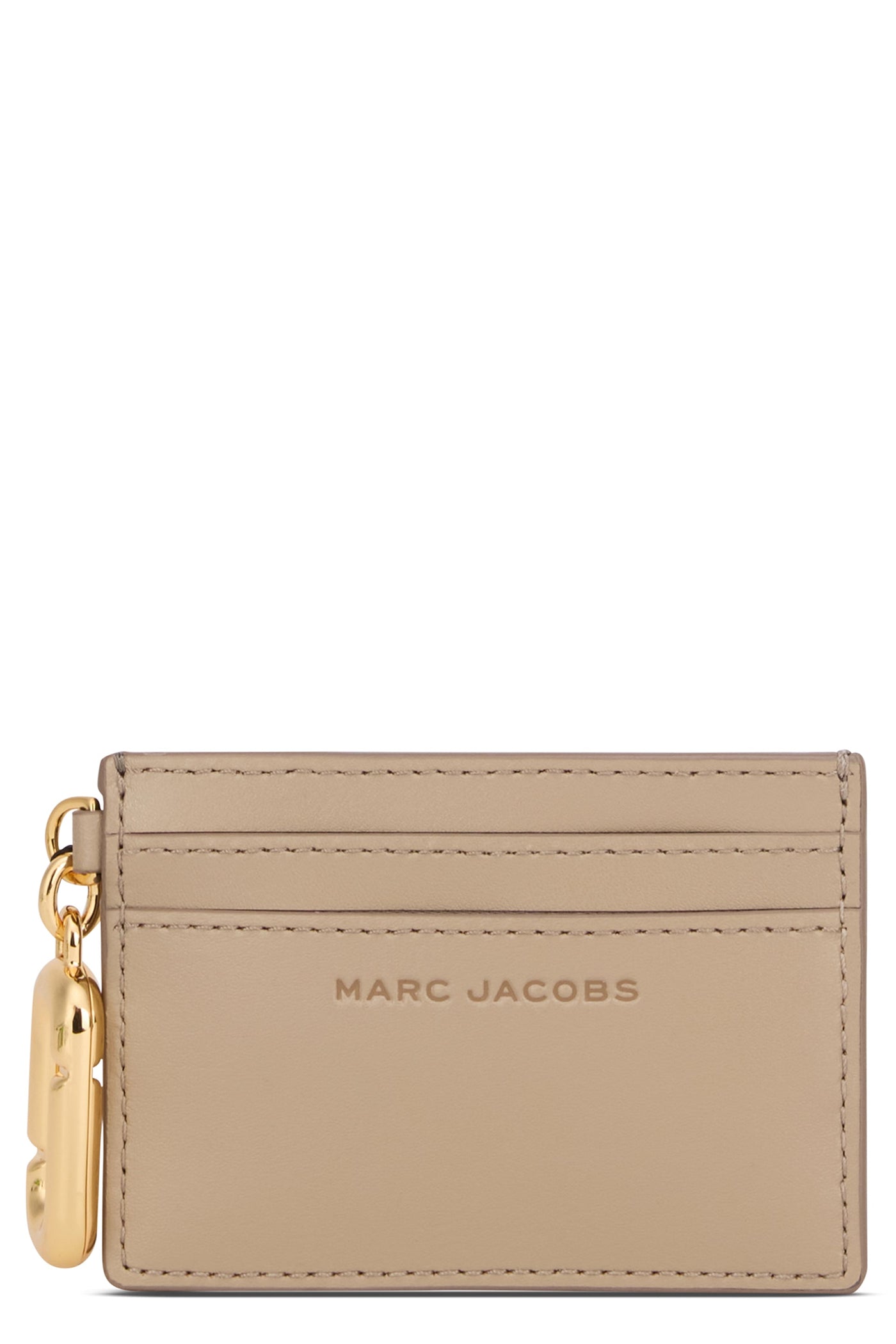 Marc Jacobs Cowhide Leather Card Case — Beige Wallets & Purses