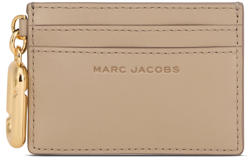 Marc Jacobs Cowhide Leather Card Case — Beige Wallets & Purses