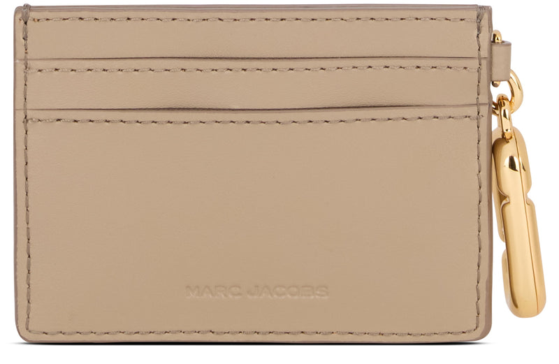 Marc Jacobs Cowhide Leather Card Case — Beige Wallets & Purses