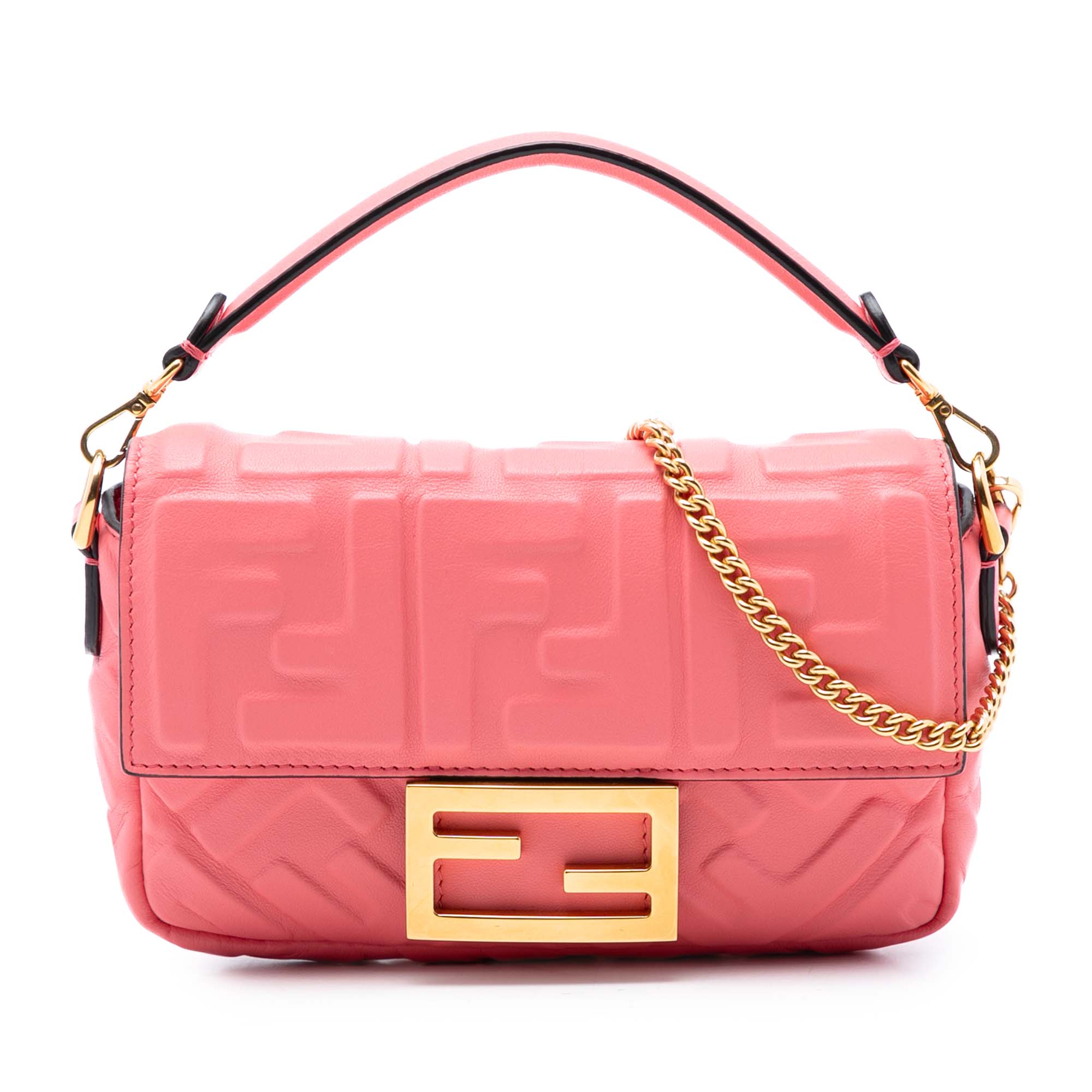 Mini Zucca Embossed Leather Baguette Satchel - Image 1