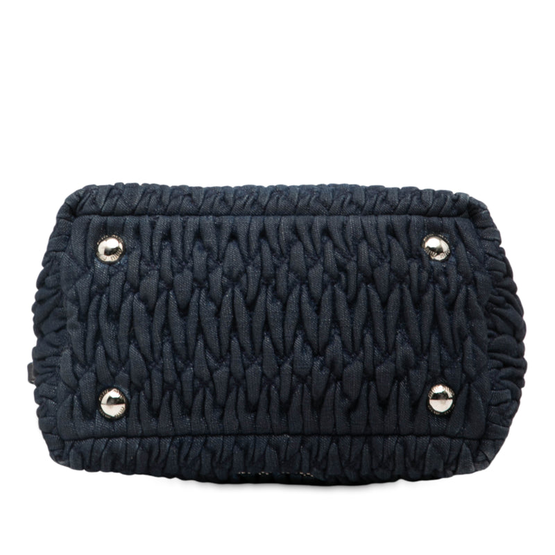 Matelasse Denim Crystal Satchel - Image 3