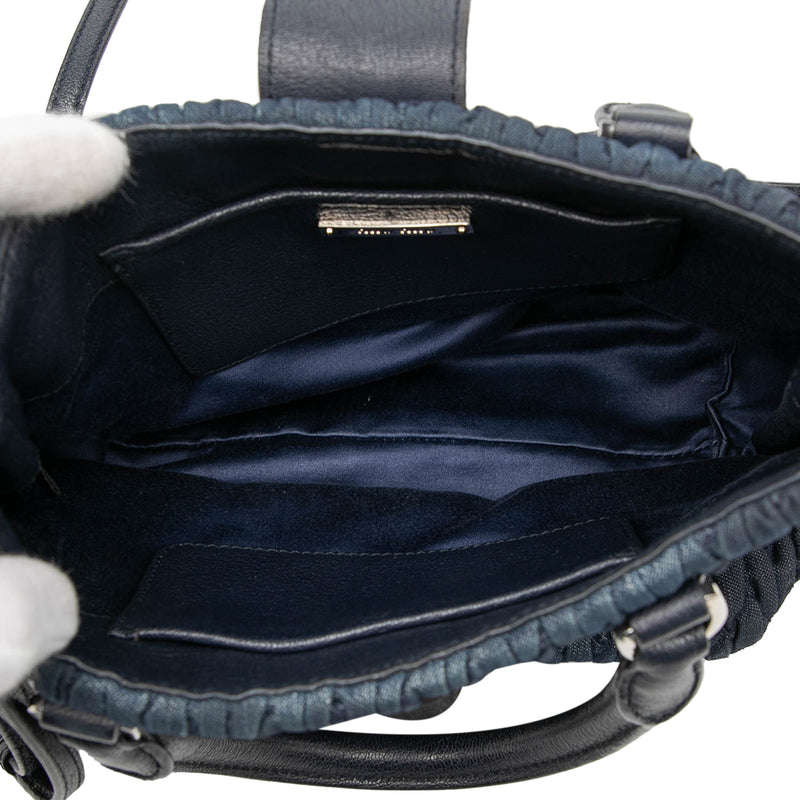 Matelasse Denim Crystal Satchel - Image 4
