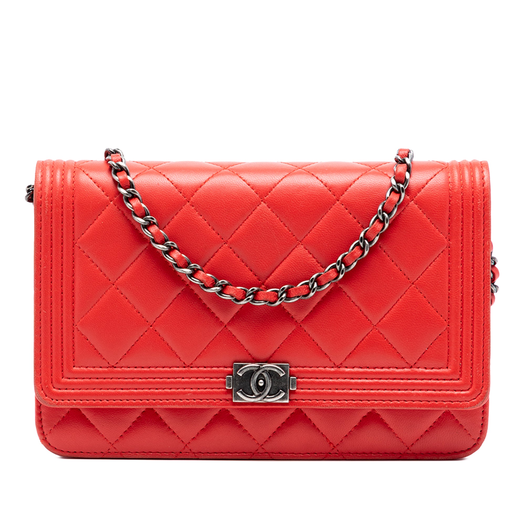 Quilted Lambskin Boy Wallet On Chain - Image 1