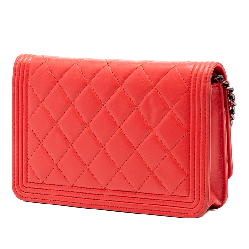 Quilted Lambskin Boy Wallet On Chain - Image 2