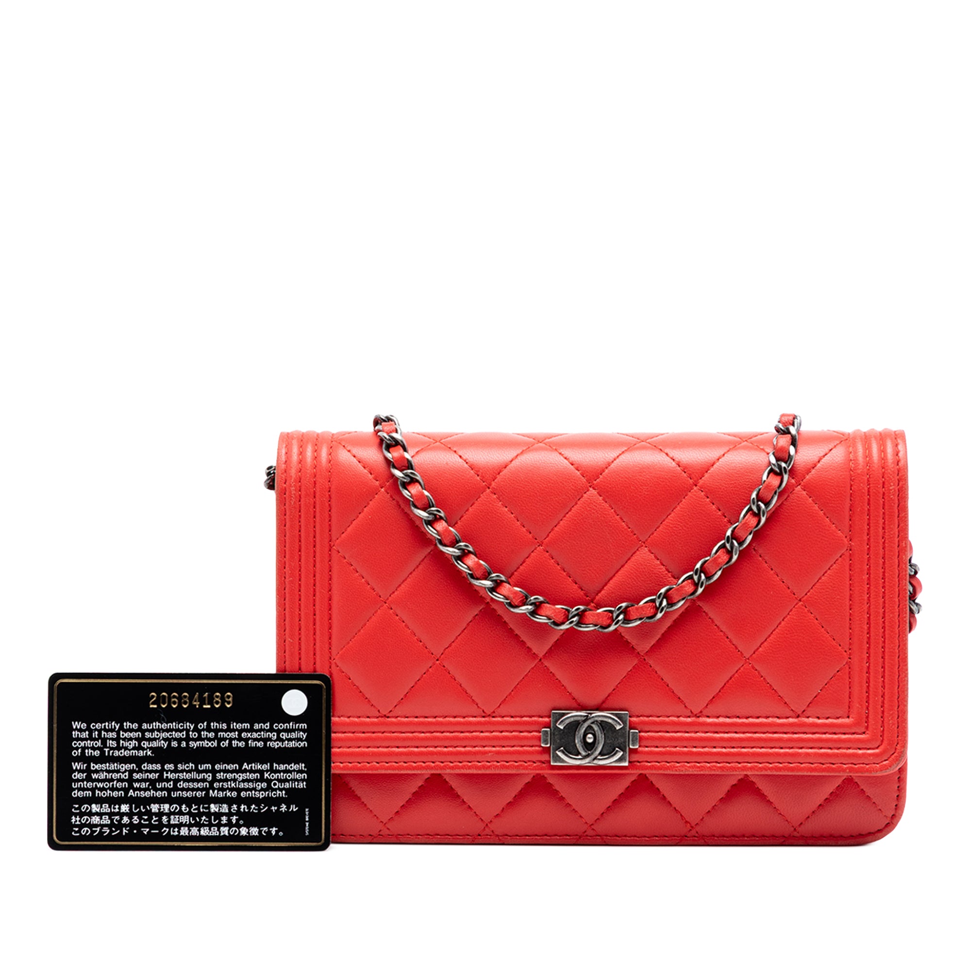 Quilted Lambskin Boy Wallet On Chain - Image 8