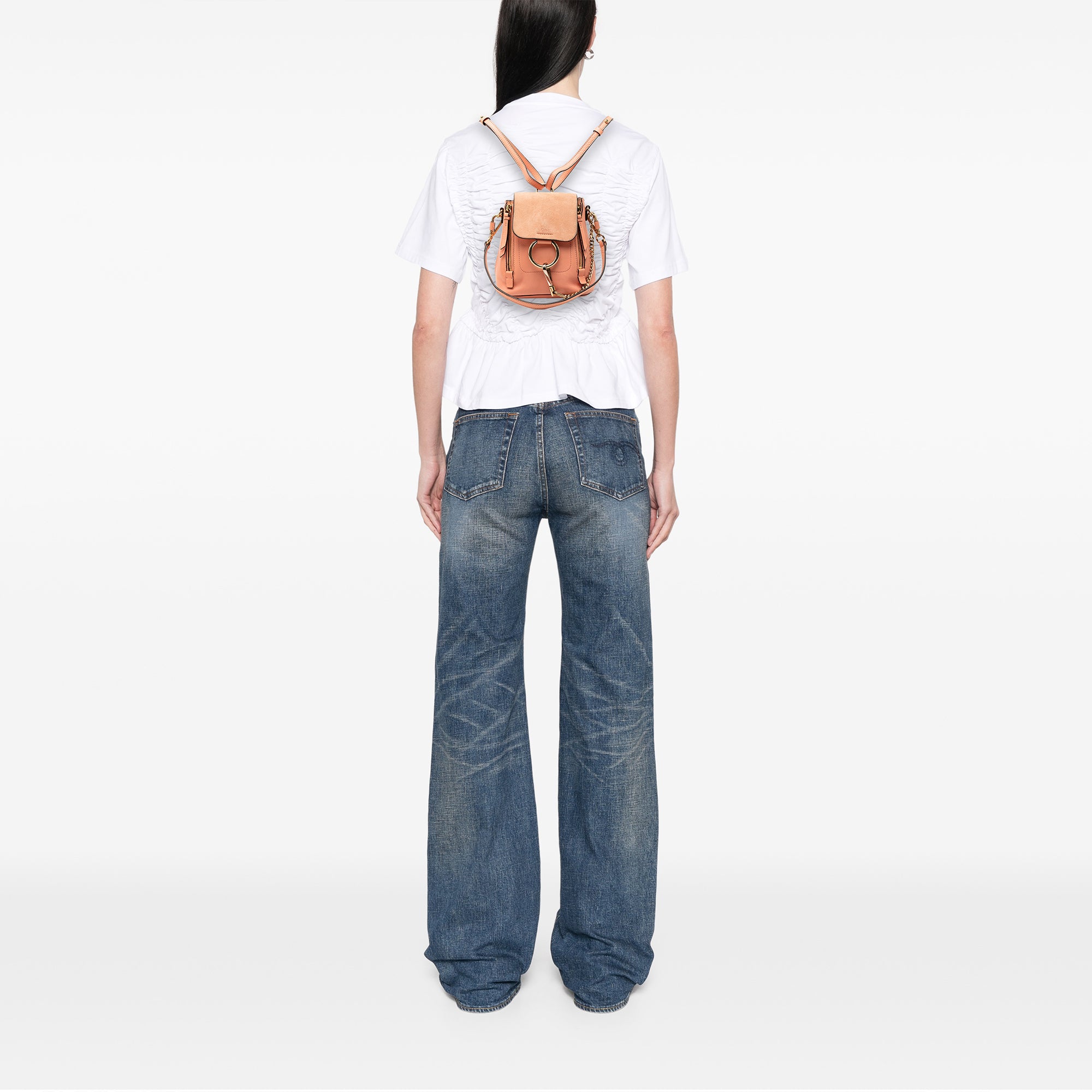 Mini Calfskin and Suede Faye Backpack - Image 7