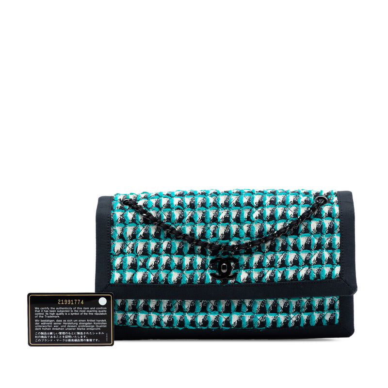 CC Multicolor Quilted Tweed Accordion Houndstooth Flap - Image 8