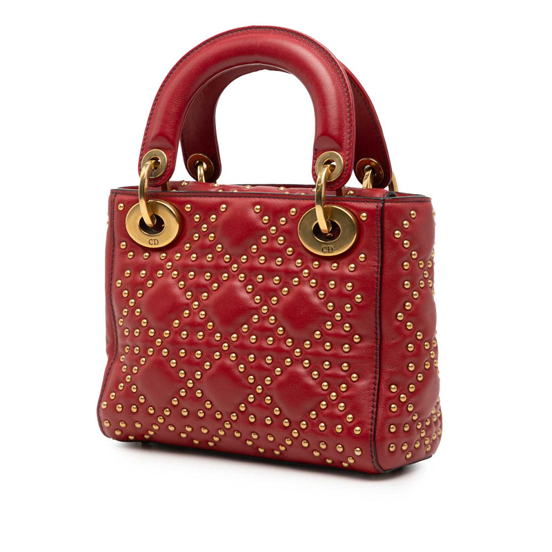 Mini Lambskin Cannage Studded Supple Lady Dior - Image 2