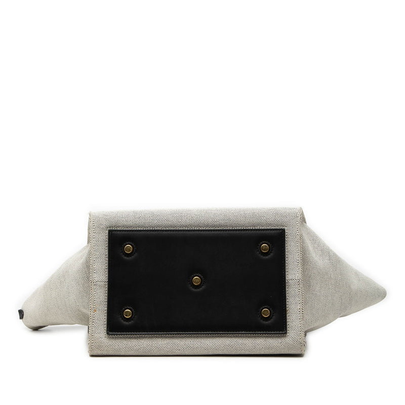 Small Bicolor Canvas and Calfskin Tie Knot Handbag - Image 3