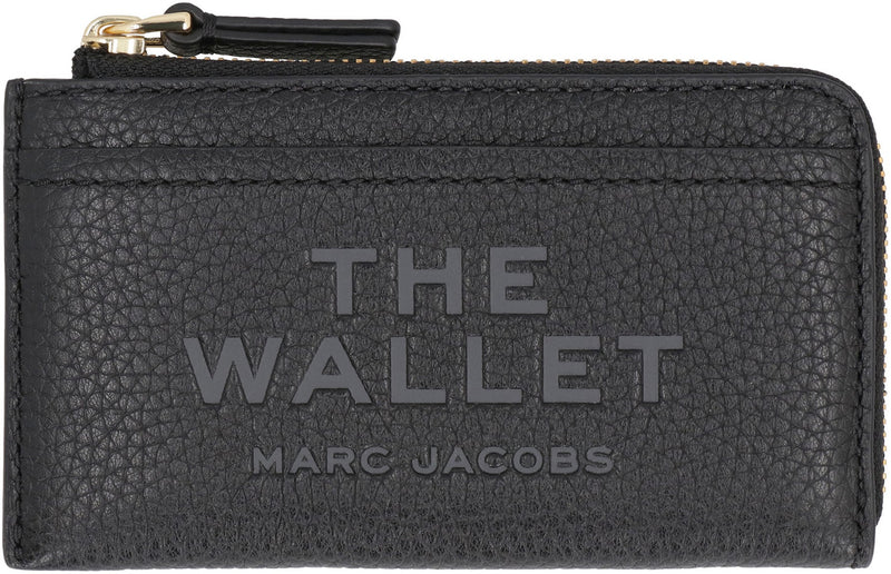 Marc Jacobs Grainy Leather Top Zip Wallet — Black Cow Hide & Purses