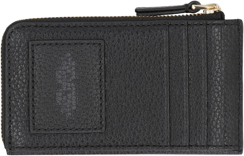 Marc Jacobs Grainy Leather Top Zip Wallet — Black Cow Hide & Purses