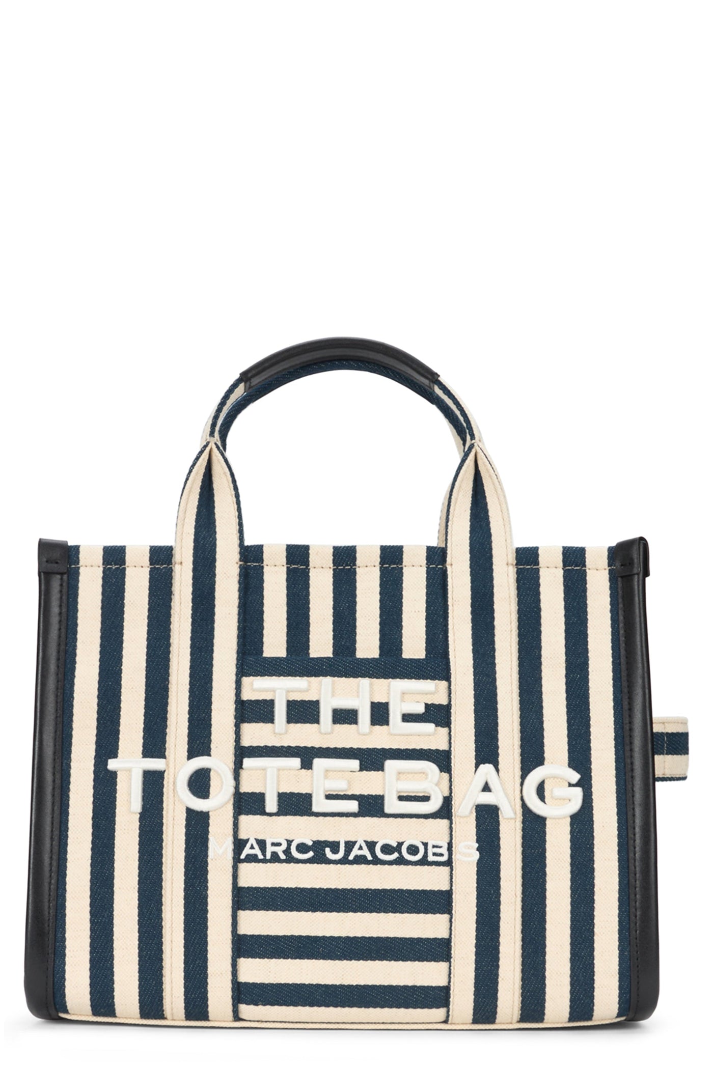 Marc Jacobs Striped Canvas Tote Bag — Navy Cotton