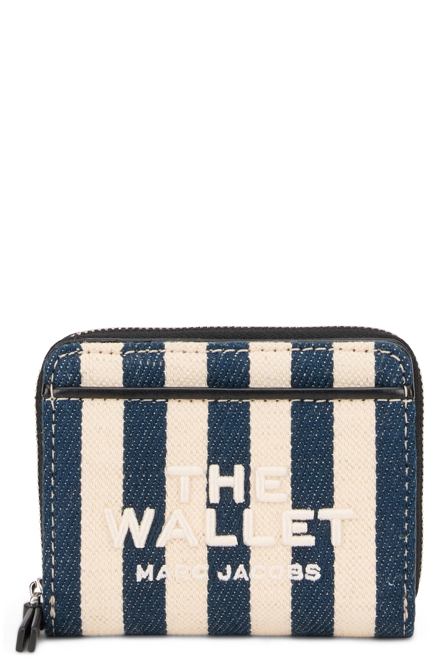 Marc Jacobs Striped Cotton Compact Wallet — Navy & Purses