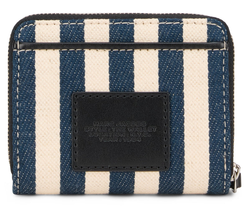 Marc Jacobs Striped Cotton Compact Wallet — Navy & Purses
