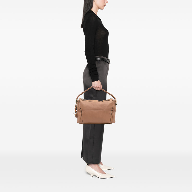 Medium Pebbled Calfskin Bella Shoulder Bag - Image 11