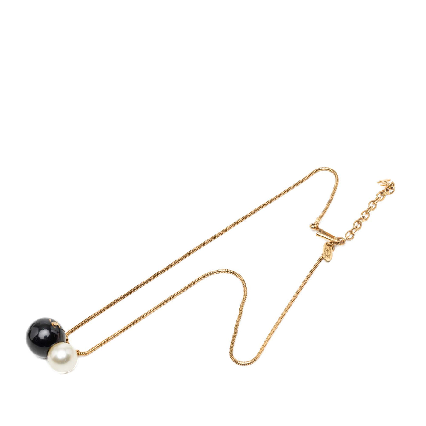 CC Gold Plated Faux Pearl Pendant Necklace - Image 1