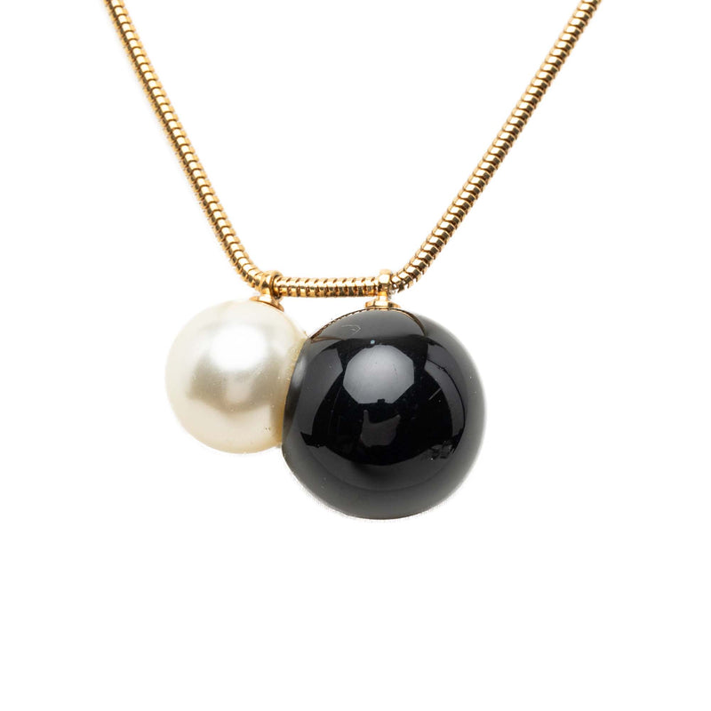CC Gold Plated Faux Pearl Pendant Necklace - Image 2