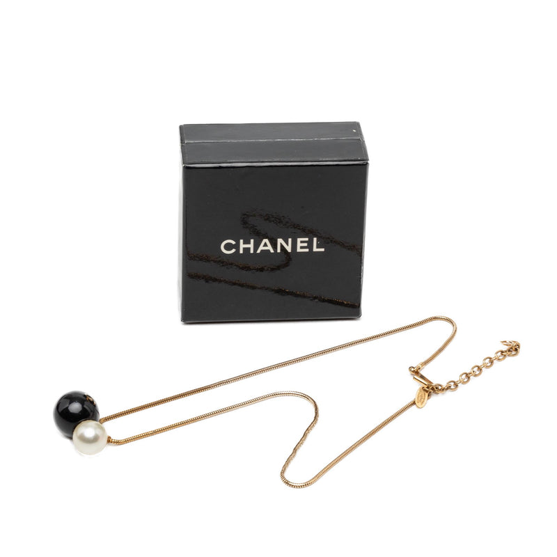 CC Gold Plated Faux Pearl Pendant Necklace - Image 7
