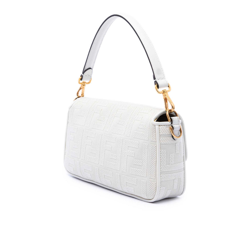 Zucca Embroidered Canvas Baguette Satchel - Image 2