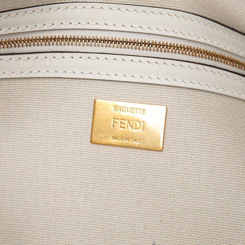 Zucca Embroidered Canvas Baguette Satchel - Image 5