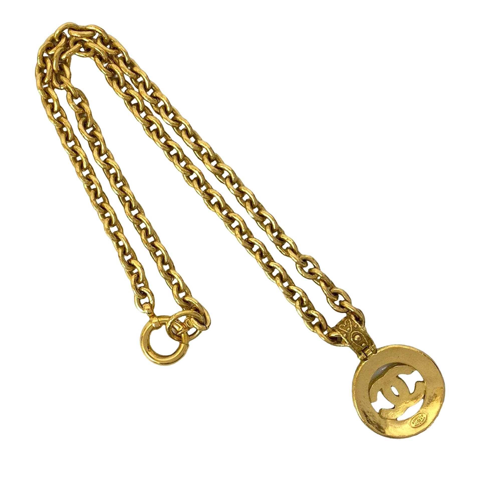 CC Gold Plated Medallion Chain Necklace - Image 2