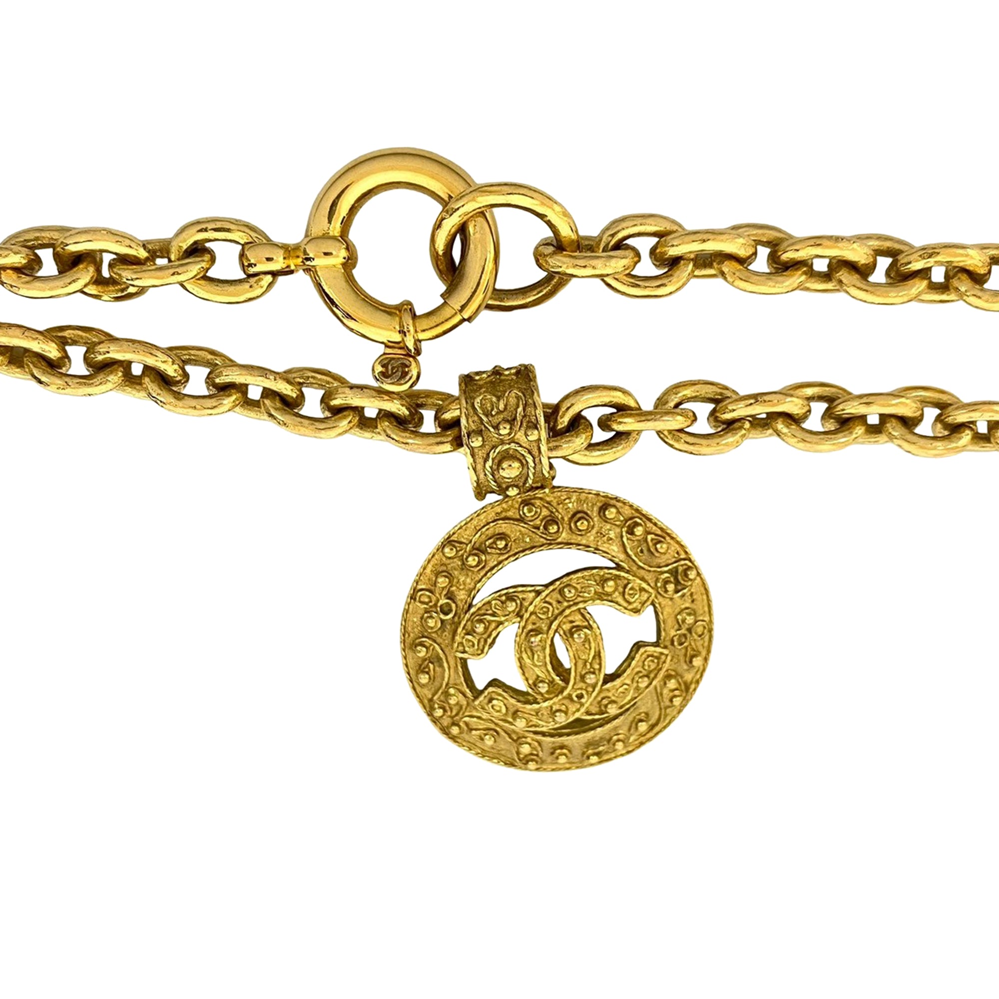 CC Gold Plated Medallion Chain Necklace - Image 3
