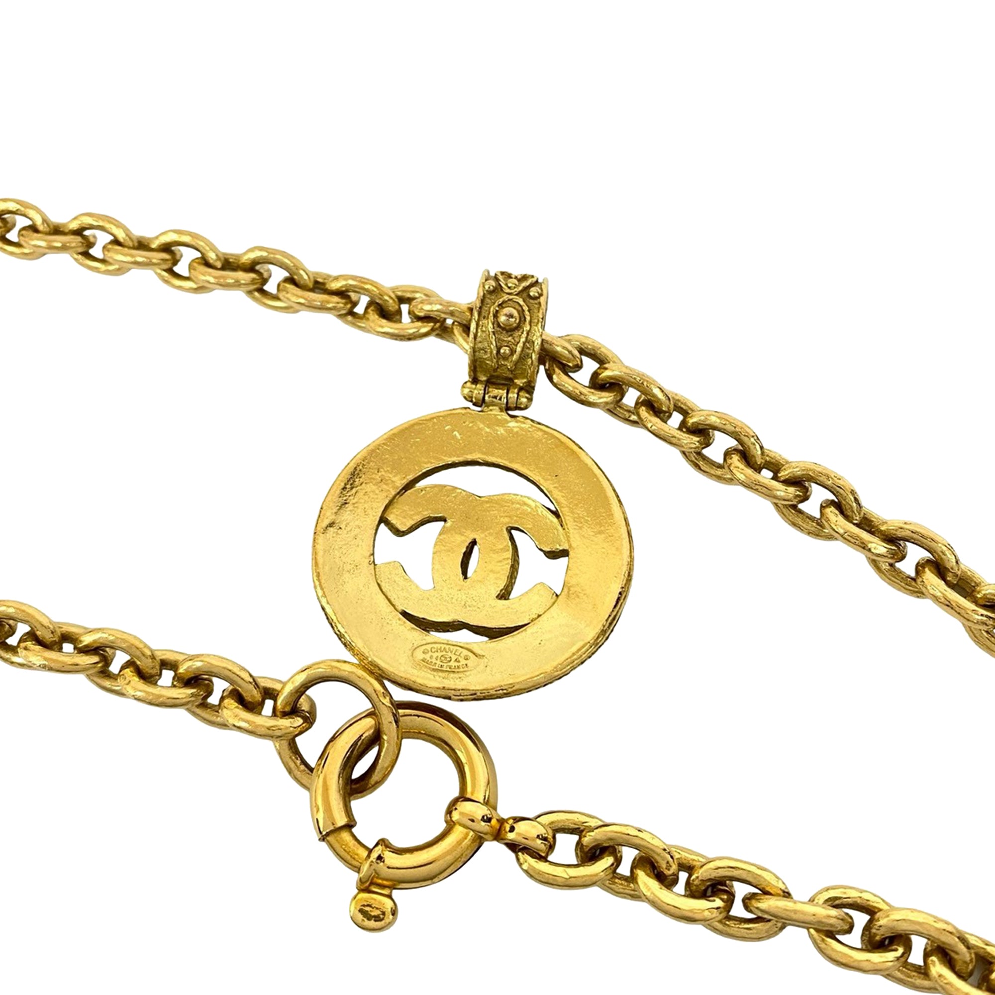 CC Gold Plated Medallion Chain Necklace - Image 4