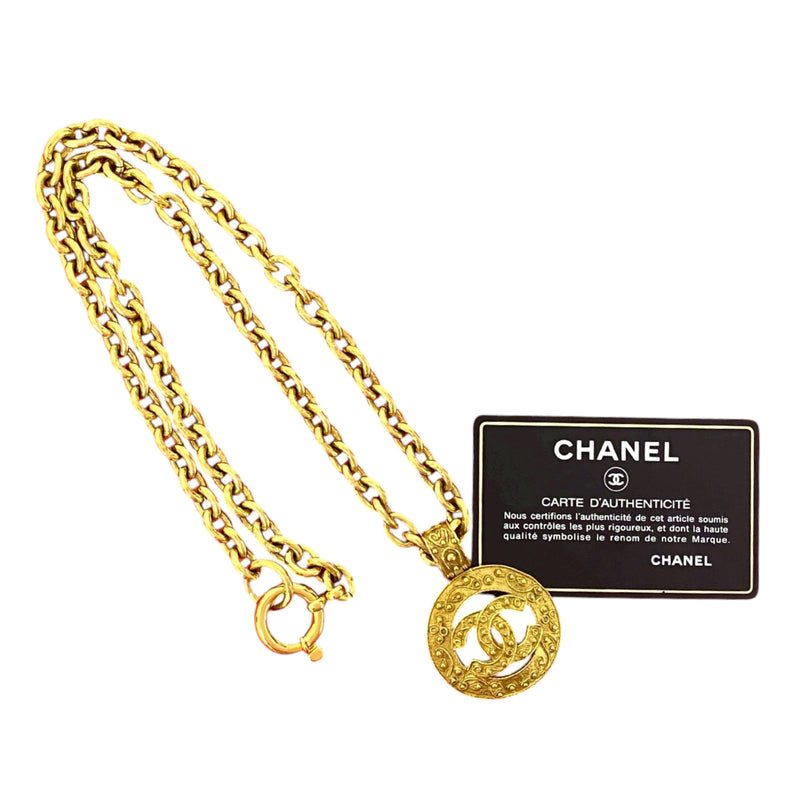 CC Gold Plated Medallion Chain Necklace - Image 5