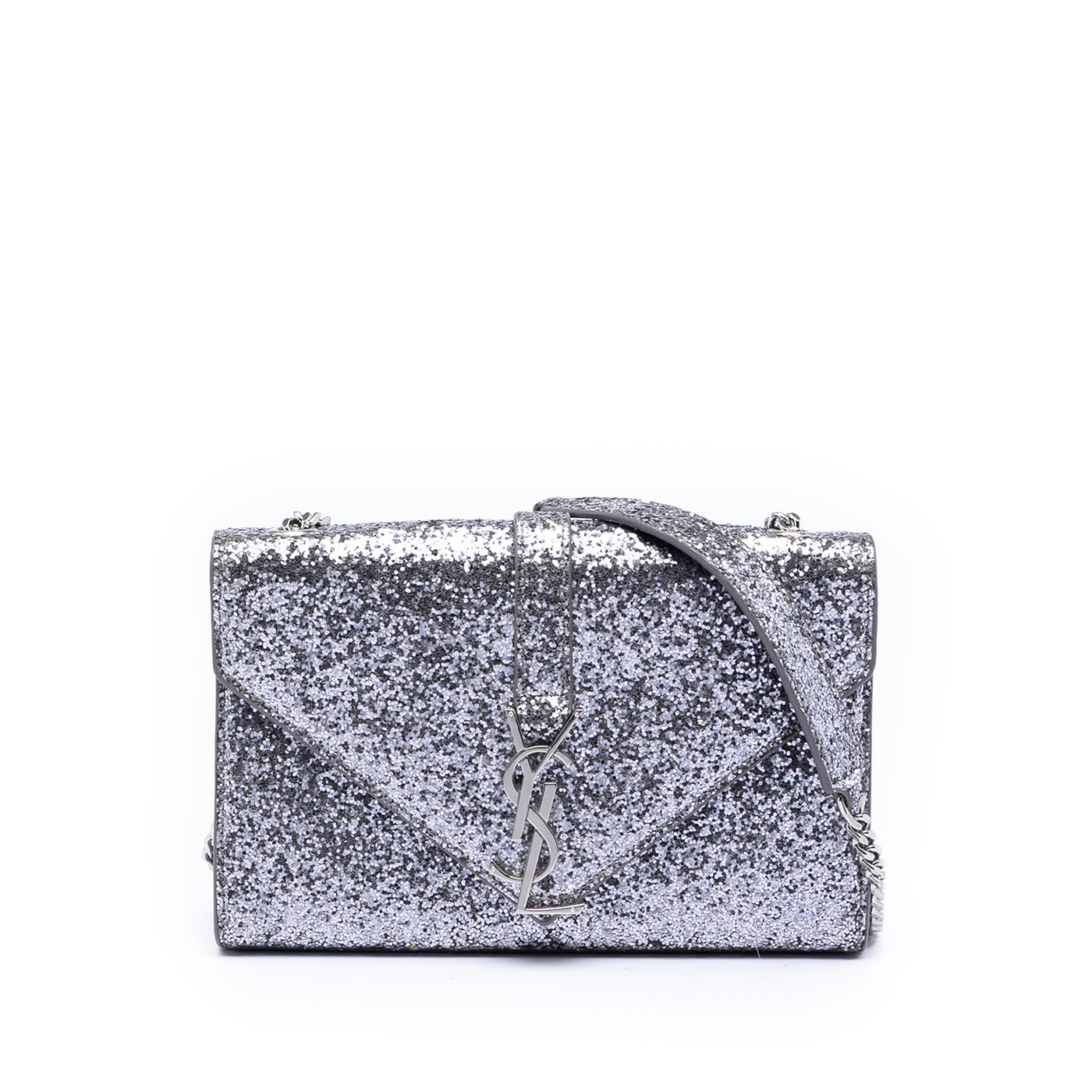 Glitter Galactica Leather Monogram Envelope Chain Wallet - Image 1