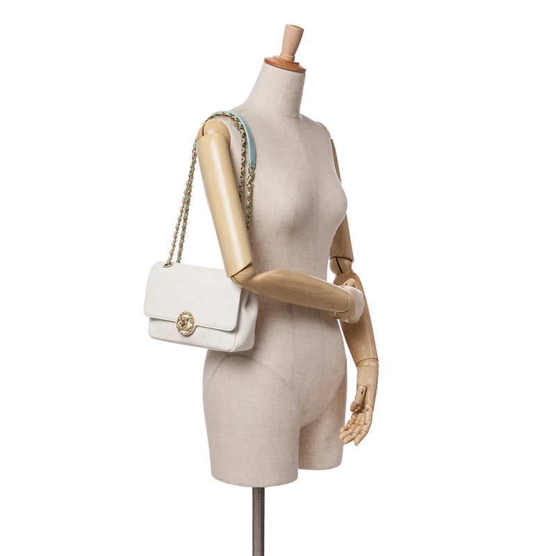 CC Quilted Calfskin Single Flap - Image 11