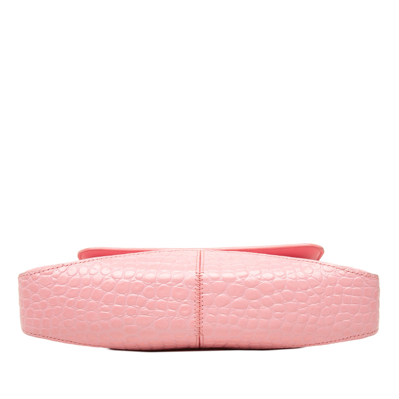 Small Croc Embossed Leather XX Flap - Image 3