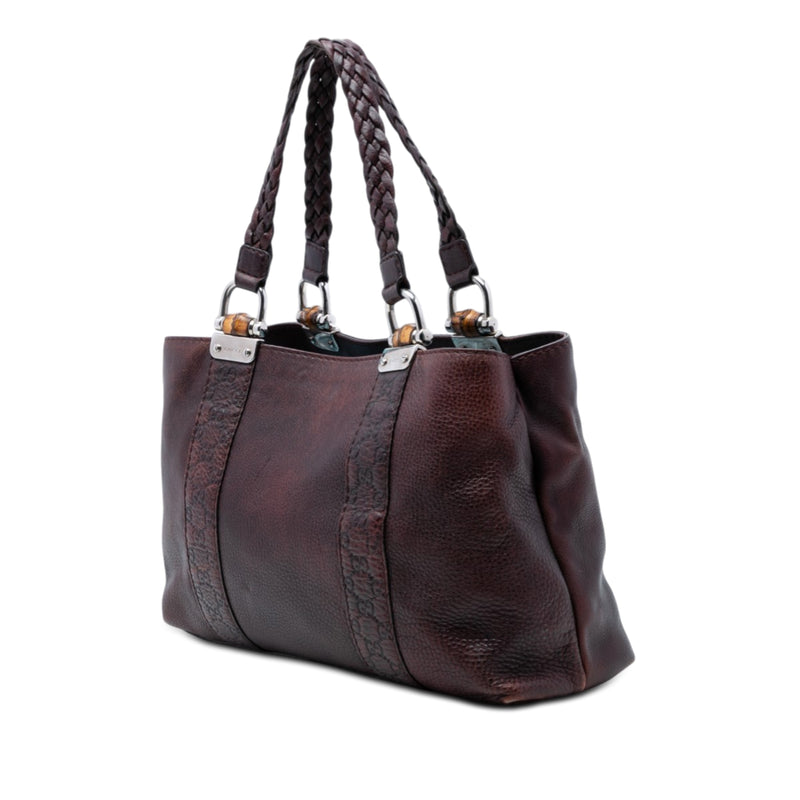 Guccissima Trimmed Leather Bamboo Libeccio Tote - Image 2