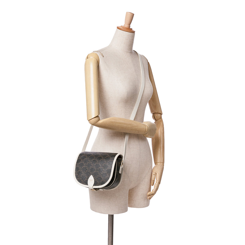 Medium Triomphe Coated Canvas Folco Crossbody - Image 7